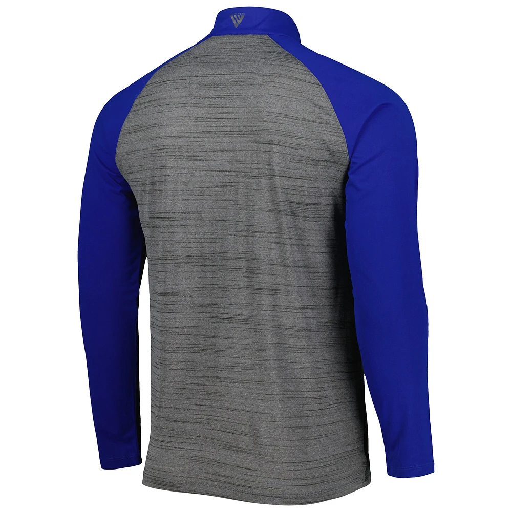 Men's Levelwear Heather Gray Chicago Cubs Vandal Raglan Quarter-Zip Top