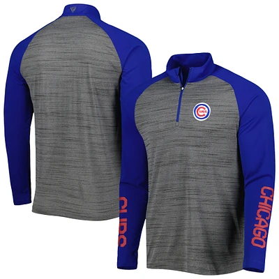 Haut raglan Levelwear Chicago Cubs Vandal gris chiné pour homme