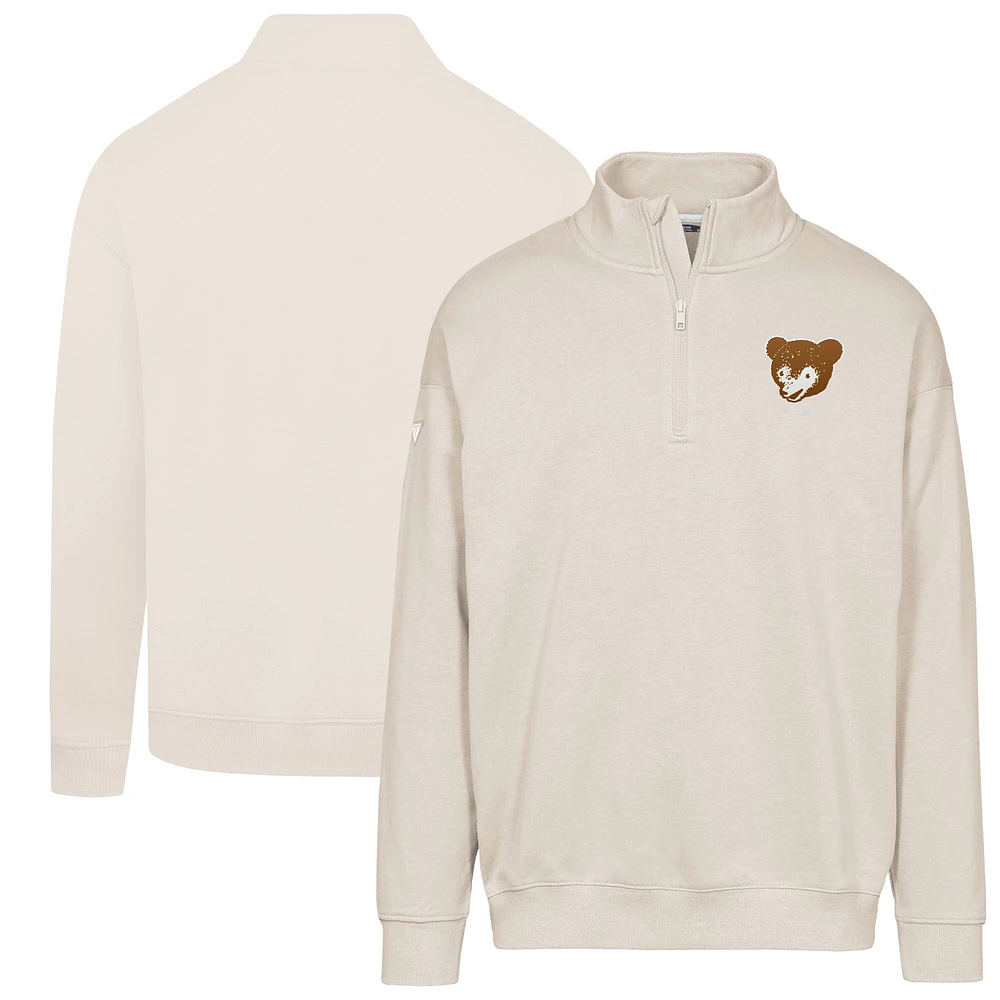 Men's Levelwear  Khaki Chicago Cubs Cooperstown Collection Murray Quarter-Zip Sweatshirt