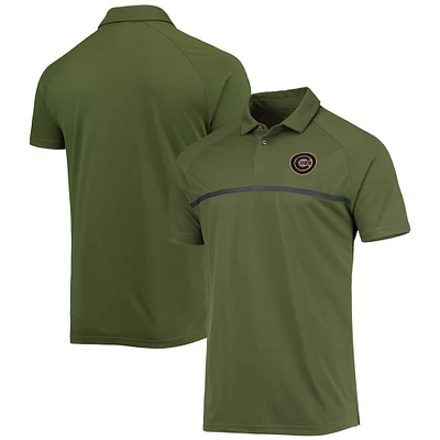 Chicago Cubs Levelwear Delta Sector Raglan Polo - Olive