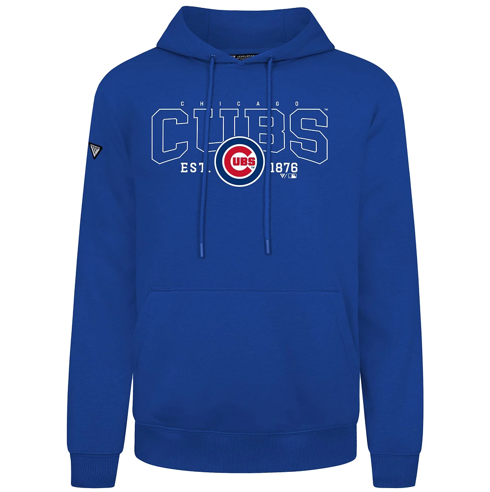 Men's Levelwear Royal Chicago Cubs Accolade Podium Textbook Pullover Hoodie