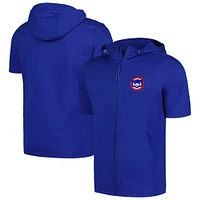 Men's Levelwear Royal Chicago Cubs Recruit Short Sleeve Full-Zip Hoodie