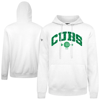 Sweat à capuche carreaux Podium de la Saint-Patrick des Chicago Cubs pour homme Levelwear blanc