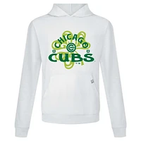 Sweat à capuche blanc pour homme avec motif trèfle relais de la Saint-Patrick des Chicago Cubs Levelwear
