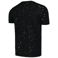 Men's Majestic Threads Black/White Chicago Cubs Splatter T-Shirt