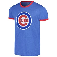 Men's Majestic Threads Royal Chicago Cubs Ringer Tri-Blend T-Shirt