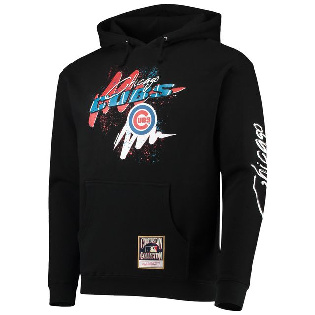 Men's Mitchell & Ness Black Chicago Cubs Hyper Hoops Pullover Hoodie Size: Extra Large