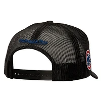 Casquette réglable noire Mitchell & Ness Chicago Cubs Script Trucker pour hommes