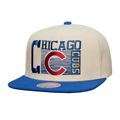 Men's Mitchell & Ness Cream Chicago Cubs Cooperstown Collection Speed Zone Snapback Hat