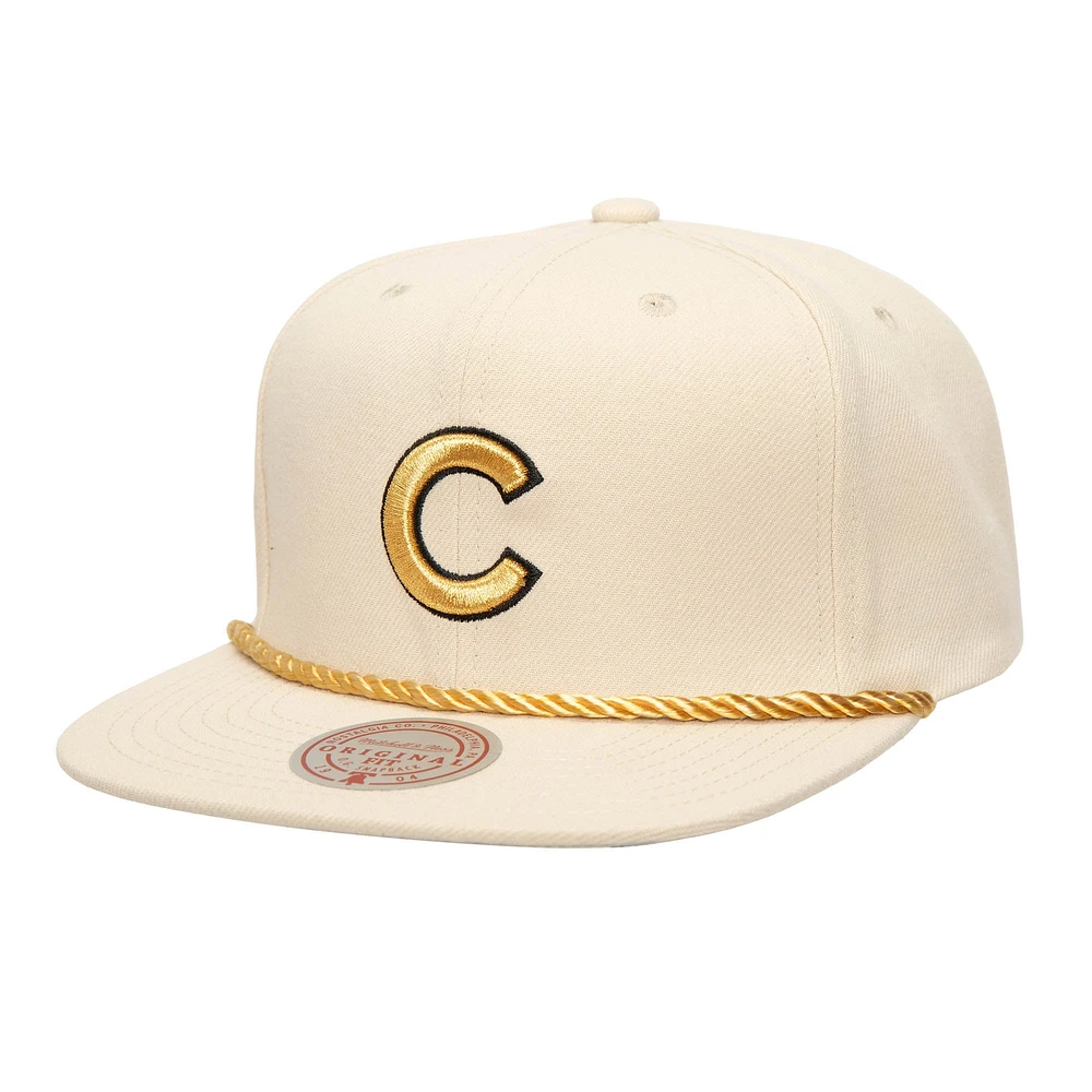 Casquette snapback ivoire doré crème Chicago Cubs Mitchell & Ness pour hommes