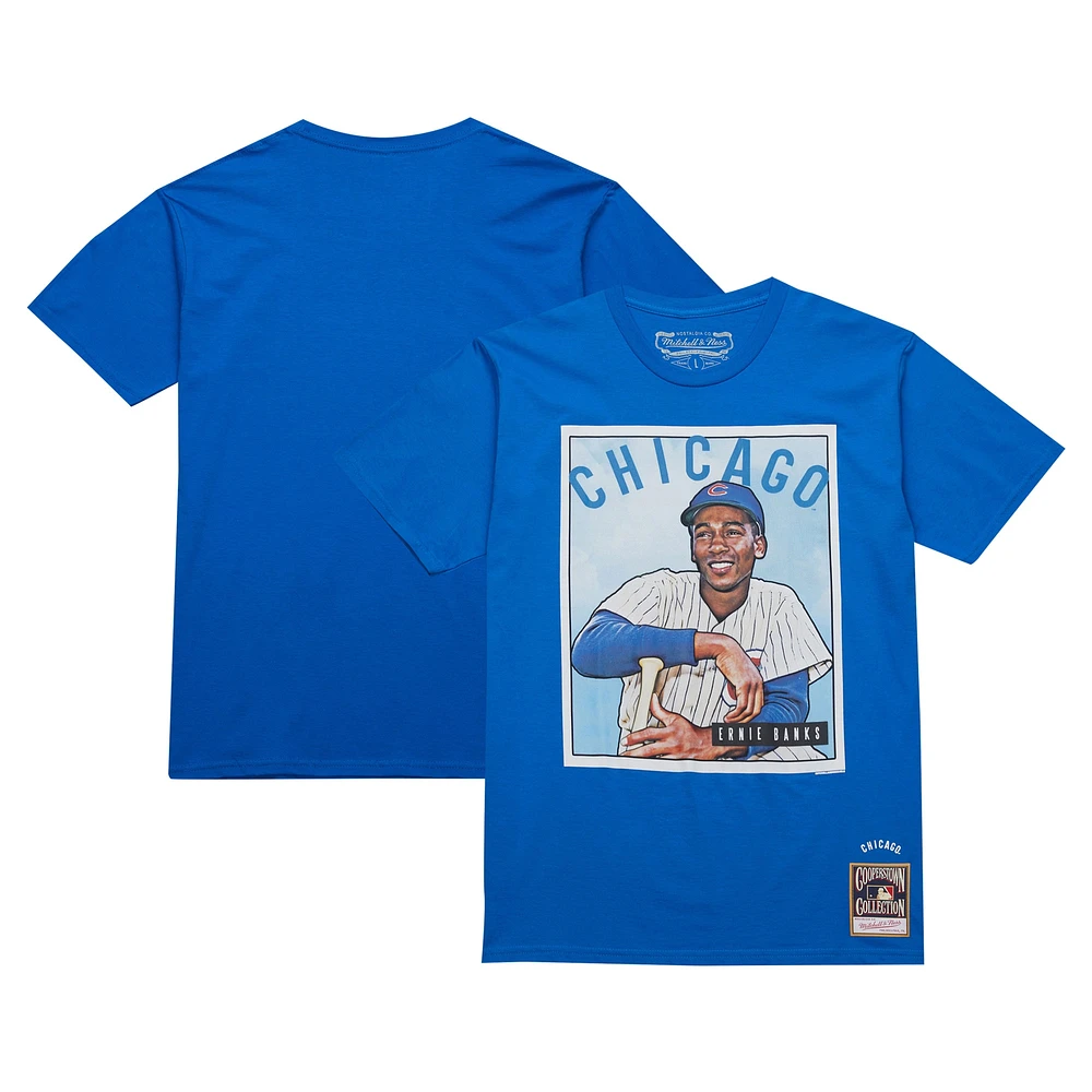 Men's Mitchell & Ness Ernie Banks Royal Chicago Cubs Cooperstown Collection Collectors Connection T-Shirt