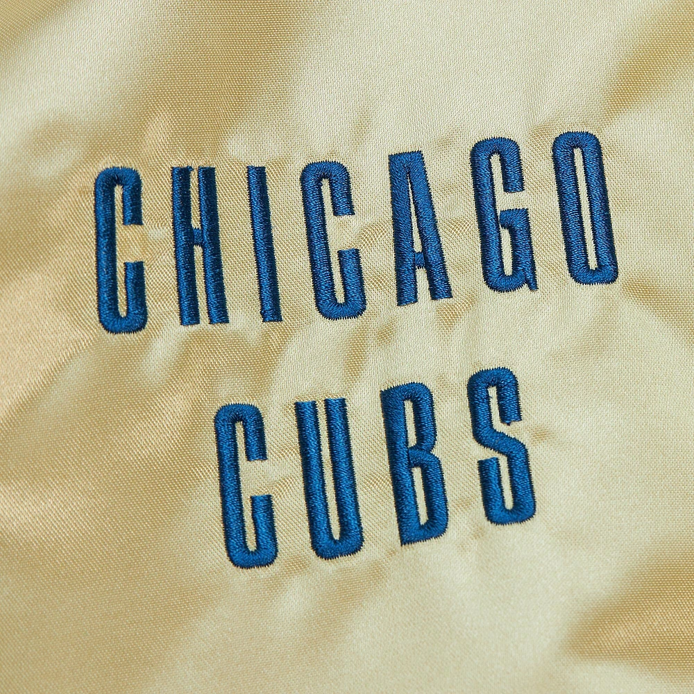 Veste légère en satin entièrement zippée Mitchell & Ness Gold Chicago Cubs OG 2.0 pour hommes