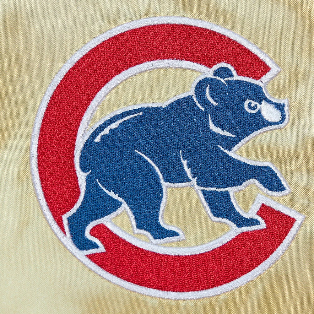 Veste légère en satin entièrement zippée Mitchell & Ness Gold Chicago Cubs OG 2.0 pour hommes