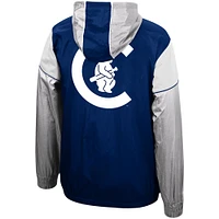 Men's Mitchell & Ness Navy Chicago Cubs Highlight Reel Windbreaker Half-Zip Hoodie Jacket