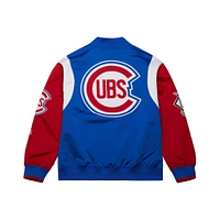 Men's Mitchell & Ness Royal/Red Chicago Cubs Cooperstown Collection Team Origins Satin Full-Snap Jacket