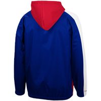 Men's Mitchell & Ness Royal/Red Chicago Cubs Game Day Full-Zip Windbreaker Hoodie Jacket