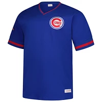 T-shirt col V Mitchell & Ness Royal Chicago Cubs pour homme, grande taille