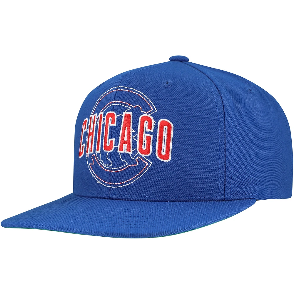 Casquette à visière double Mitchell & Ness Royal Chicago Cubs pour homme