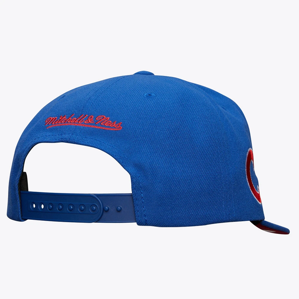 Casquette Snapback avec étiquette de l'équipe des Royal Chicago Cubs Mitchell & Ness pour hommes