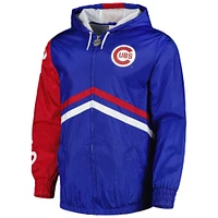 Mitchell & Ness Royal Chicago Cubs Undeniable Veste coupe-vent à capuche entièrement zippée pour homme