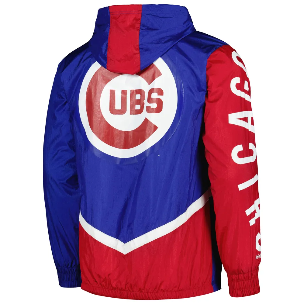 Mitchell & Ness Royal Chicago Cubs Undeniable Veste coupe-vent à capuche entièrement zippée pour homme