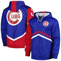 Mitchell & Ness Royal Chicago Cubs Undeniable Veste coupe-vent à capuche entièrement zippée pour homme