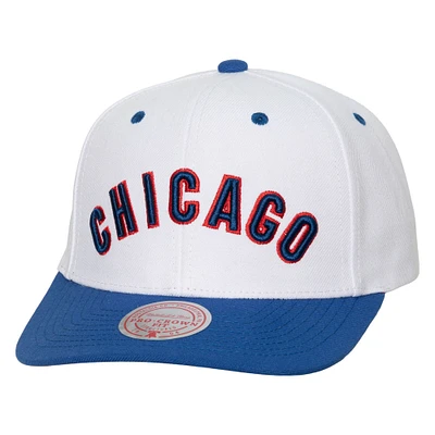 Mitchell & Ness pour homme Chicago Cubs Cooperstown Collection Pro Crown Snapback Casquette blanche