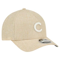 Casquette ajustable 9FORTY en coton tissé beige New Era pour homme des Chicago Cubs, modèle M-Crown A-Frame