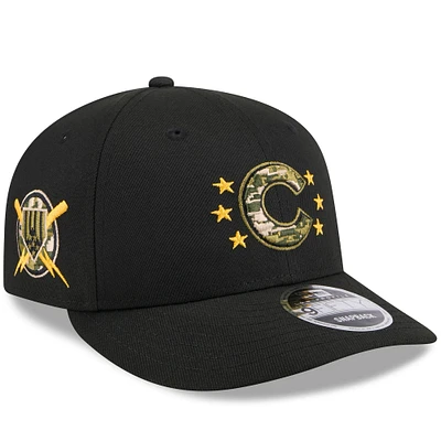 Men's New Era  Black Chicago Cubs 2024 Armed Forces Day Low Profile 9FIFTY Snapback Hat