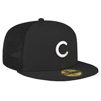 Men's New Era Black Chicago Cubs 59FIFTY Trucker Fitted Hat