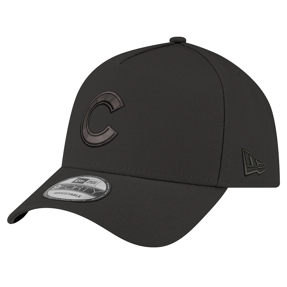 Men's New Era Black Chicago Cubs A-Frame 9FORTY Adjustable Hat