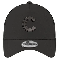 Casquette réglable noire A-Frame 9FORTY des Chicago Cubs New Era pour hommes