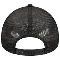 Casquette réglable noire A-Frame 9FORTY Trucker des Chicago Cubs New Era pour hommes