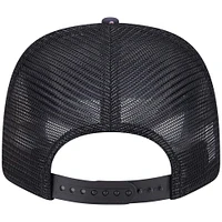 Men's New Era Black Chicago Cubs Adventure Drinks Pattern 9SEVENTY Stretch-Snap Hat