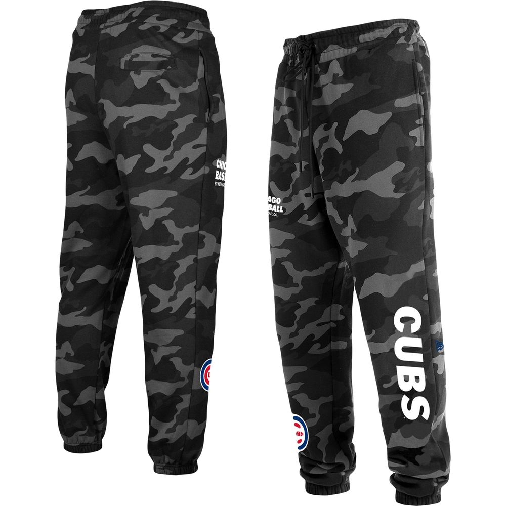 Men's New Era Black Chicago Cubs Camo Jogger Pants