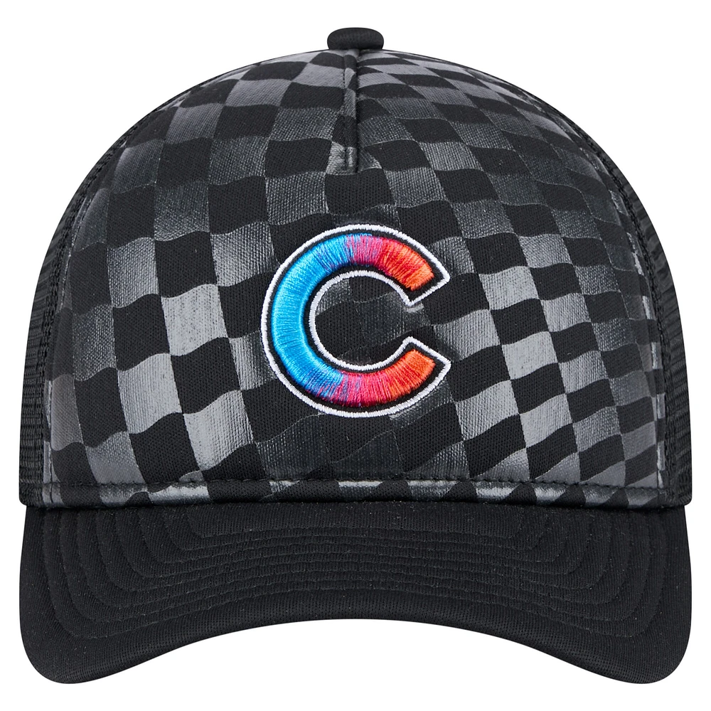 Casquette ajustable 9FORTY A-Frame M-Crown Trucker pour homme New Era noire Chicago Cubs
