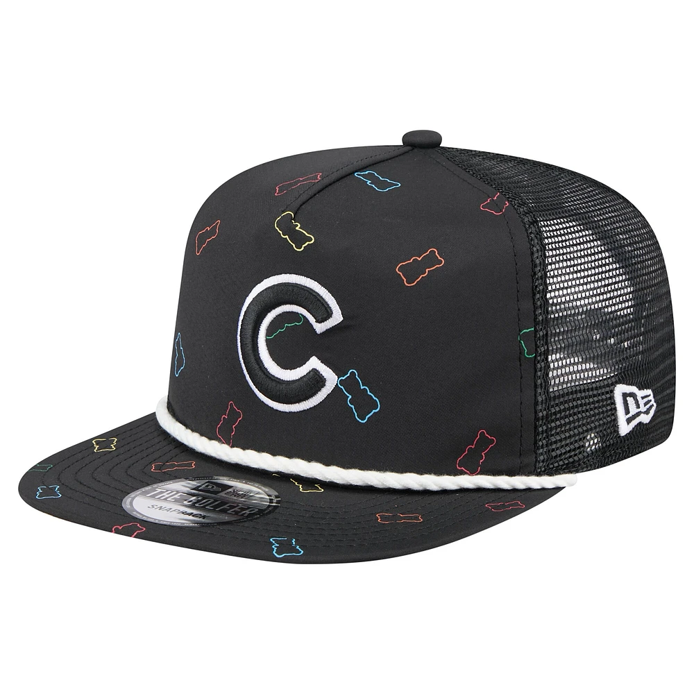 Men's New Era  Black Chicago Cubs Gummy Golfer Trucker Snapback Hat
