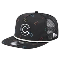 Men's New Era  Black Chicago Cubs Gummy Golfer Trucker Snapback Hat
