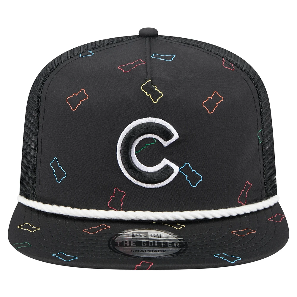 Men's New Era  Black Chicago Cubs Gummy Golfer Trucker Snapback Hat