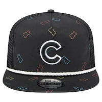Men's New Era  Black Chicago Cubs Gummy Golfer Trucker Snapback Hat