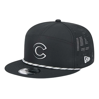 Casquette Snapback 9FIFTY découpée au laser noire Chicago Cubs de New Era pour homme