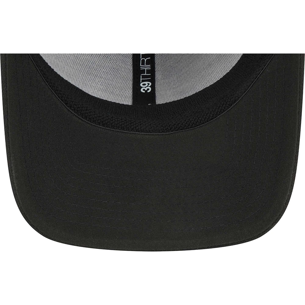 Men's New Era Black Chicago Cubs Logo 39THIRTY Flex Hat