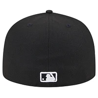 Casquette ajustée 59FIFTY noire avec logo des Chicago Cubs New Era pour hommes
