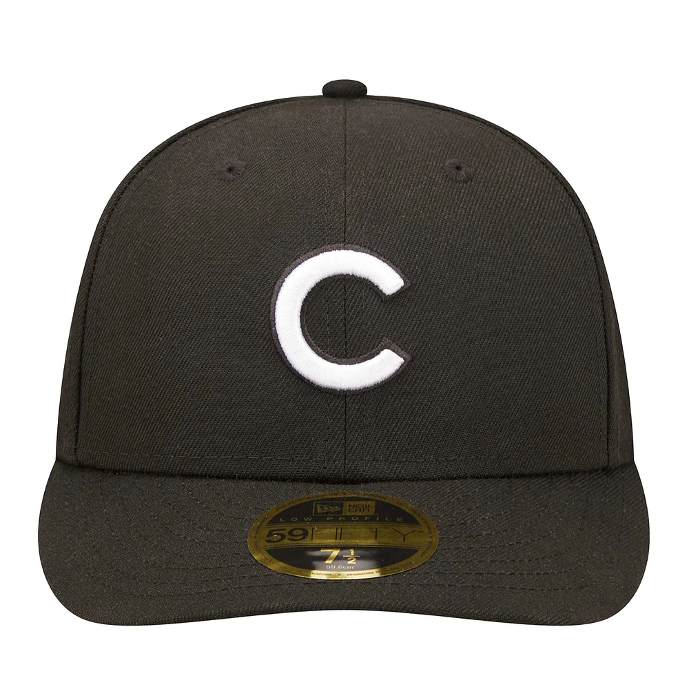 Men's New Era Black Chicago Cubs Low Profile 59FIFTY Fitted Hat