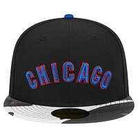 Casquette ajustée 59FIFTY noire à motif camouflage métallisé des Chicago Cubs New Era pour hommes