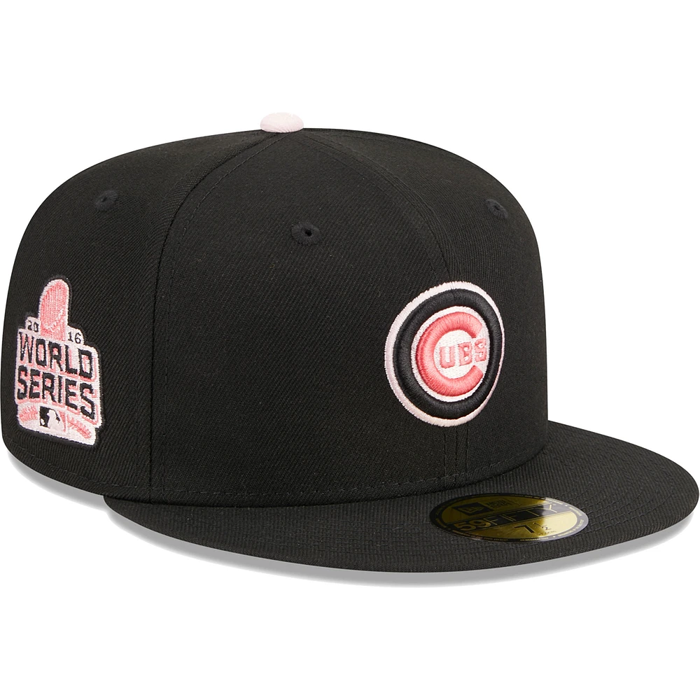 Men's New Era  Black Chicago Cubs Pastel Undervisor 59FIFTY Fitted Hat