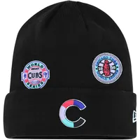 Bonnet en tricot à revers Polar Lights Chicago Cubs New Era pour homme, noir