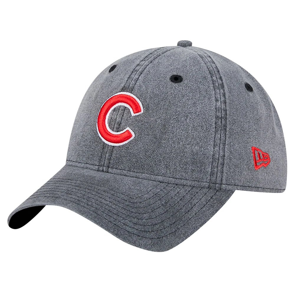 Casquette ajustable New Era noire pour homme Chicago Cubs Rugged Team 9TWENTY