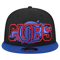 Men's New Era Black Chicago Cubs Splatter 9FIFTY Snapback Hat