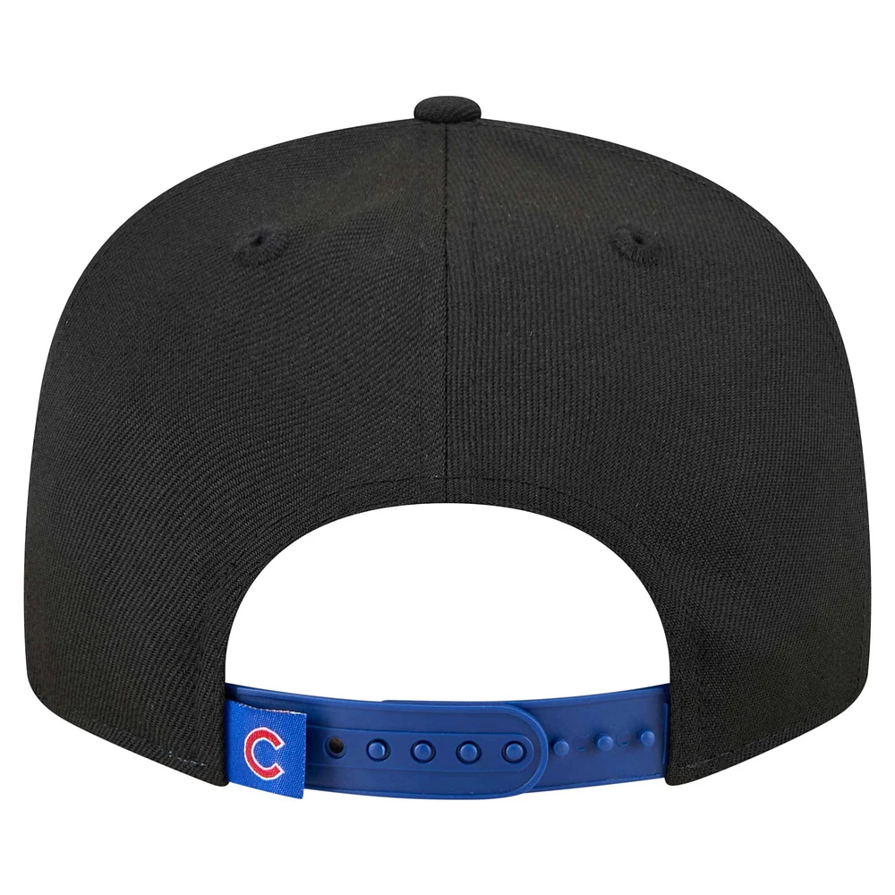 Men's New Era Black Chicago Cubs Splatter 9FIFTY Snapback Hat